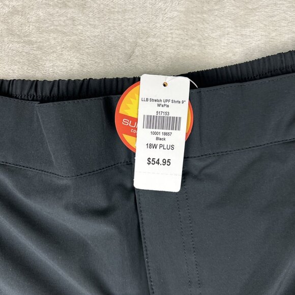 L.L.Bean Women’s Comfort Trail Shorts size 18W Plus NWT Sunsmart UPF 50+ Black - Picture 5 of 11